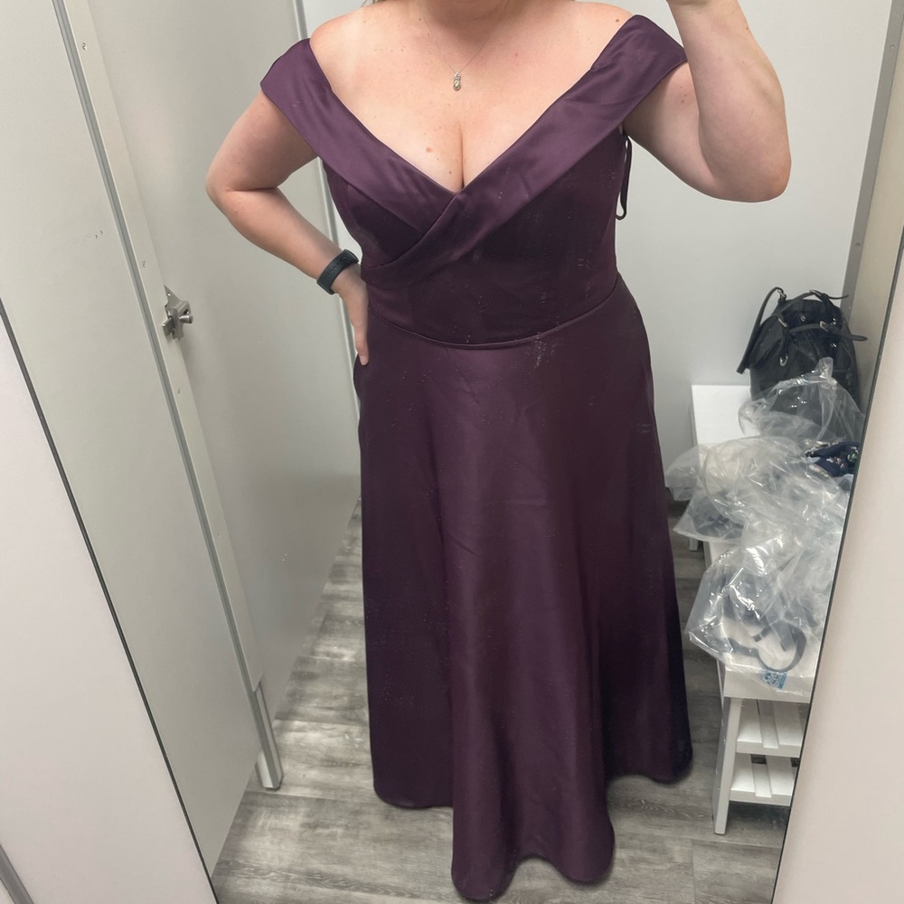 Morilee Bridesmaid / Mother of the Bride / Mother of the Groom A-Line Dress-Plum